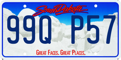 SD license plate 99QP57
