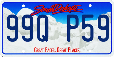 SD license plate 99QP59