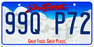 SD license plate 99QP72