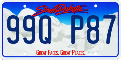 SD license plate 99QP87