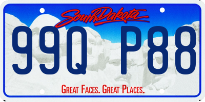 SD license plate 99QP88