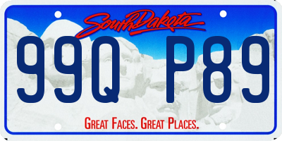 SD license plate 99QP89