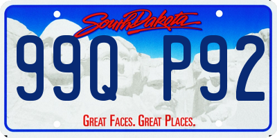 SD license plate 99QP92
