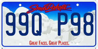 SD license plate 99QP98