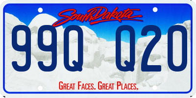 SD license plate 99QQ20