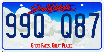 SD license plate 99QQ87