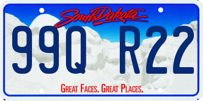 SD license plate 99QR22