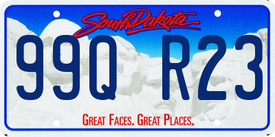 SD license plate 99QR23