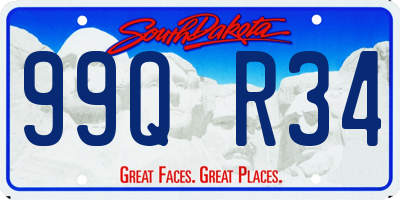 SD license plate 99QR34