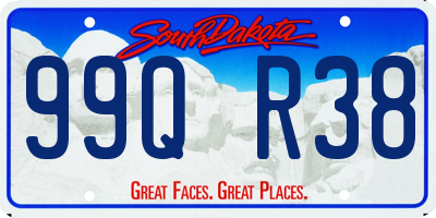SD license plate 99QR38