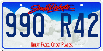 SD license plate 99QR42