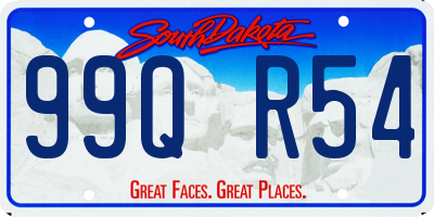 SD license plate 99QR54
