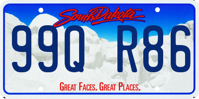 SD license plate 99QR86