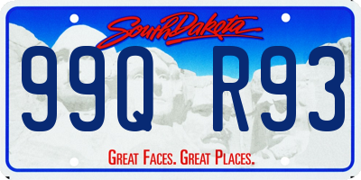 SD license plate 99QR93