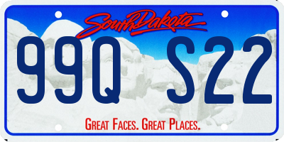 SD license plate 99QS22
