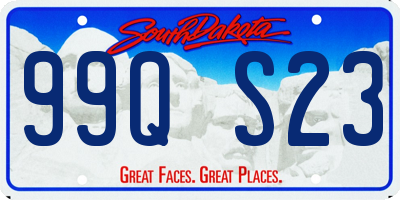 SD license plate 99QS23