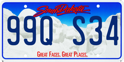 SD license plate 99QS34