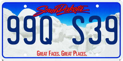 SD license plate 99QS39