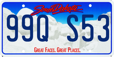 SD license plate 99QS53