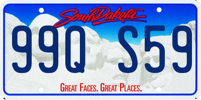 SD license plate 99QS59