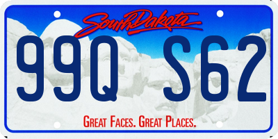 SD license plate 99QS62