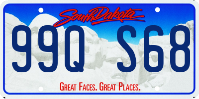 SD license plate 99QS68