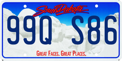 SD license plate 99QS86