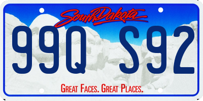 SD license plate 99QS92
