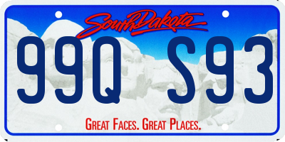 SD license plate 99QS93