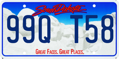 SD license plate 99QT58