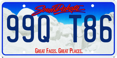 SD license plate 99QT86