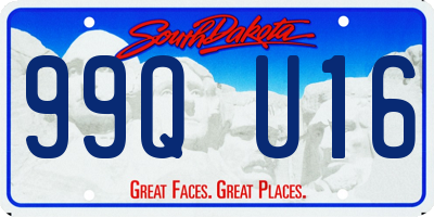 SD license plate 99QU16