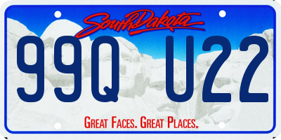 SD license plate 99QU22