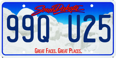 SD license plate 99QU25