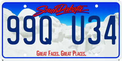 SD license plate 99QU34