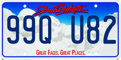 SD license plate 99QU82