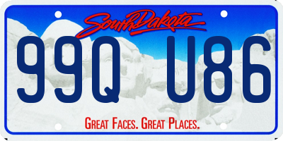 SD license plate 99QU86