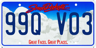 SD license plate 99QV03