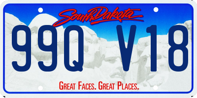 SD license plate 99QV18