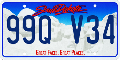 SD license plate 99QV34