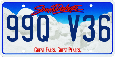 SD license plate 99QV36