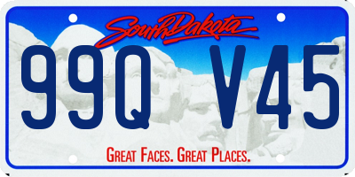 SD license plate 99QV45
