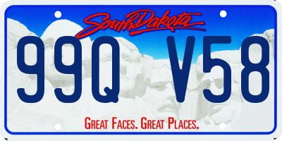 SD license plate 99QV58