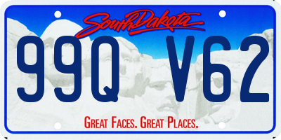 SD license plate 99QV62