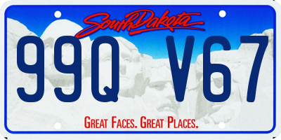 SD license plate 99QV67