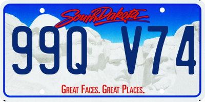 SD license plate 99QV74