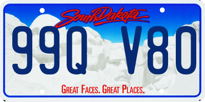 SD license plate 99QV80