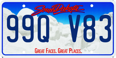 SD license plate 99QV83
