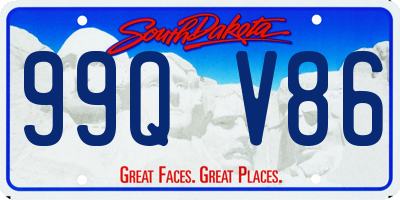 SD license plate 99QV86