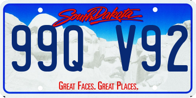 SD license plate 99QV92